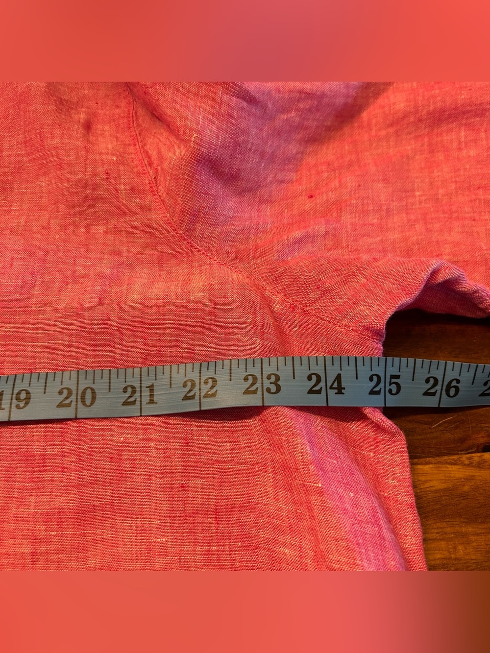 Tahari Pink Linen Collared V-Neck Tunic - Picture 5 of 9